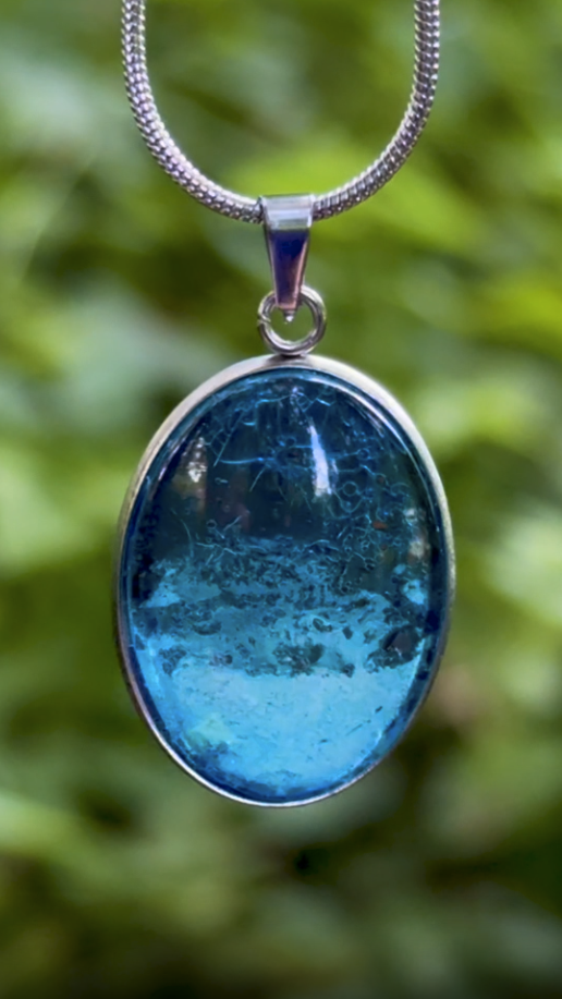 Torchbearer Twelve Specimen Eight wearable copper specimen pendant displaying intense turquoise colouration and intricate crystalline textures developed through proprietary alchemical processes. For a collector who loves the sea.